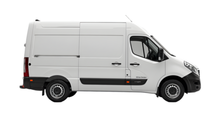 Sleek White Van Modern Commercial Vehicle for Transportation & Delivery Services, Logistics & Business Needs in Urban Environments