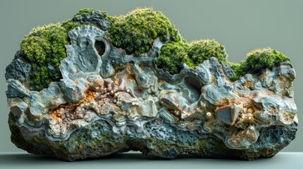 Moss-Covered Agate Geode: A Stunning Natural Masterpiece