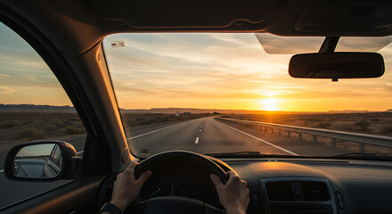Sunset Drive: Road Trip Adventure at Golden Hour