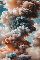 Swirling colorful smoke