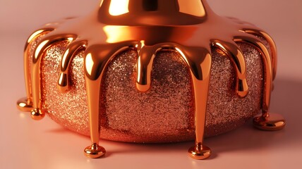 Vibrant coral-orange glitter background with metallic tangerine drips – Ideal for festive design templates, cosmetics branding, or digital textures