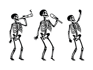 Skeleton Archer Aiming Pose Icon Set