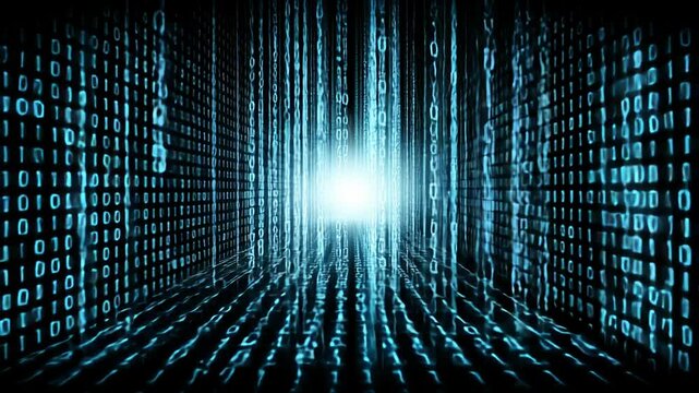 Futuristic dynamic background with binary code