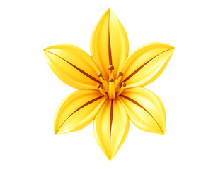 Fototapeta premium Bright Yellow Lily Flower with Detailed Petals