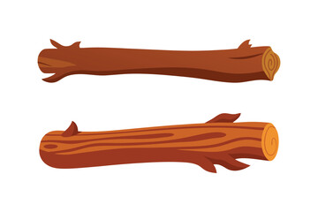A set of colorful driftwood log vector art illustration