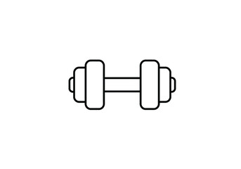 Minimalist Dumbbell Outline: Fitness and Exercise Equipment Icon.