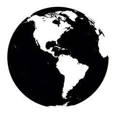 Black and White Globe Illustration: A Simple Depiction of Planet Earth