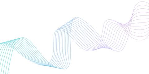 Modern wavy stripes on transparent background isolated. Gradient color transparent tech wave curve creative technology lines. Curve wave seamless pattern. smooth element swoosh speed wave line pattern