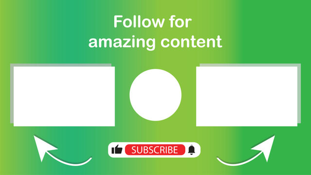 youtube end screen modern template, background for the end youtube video