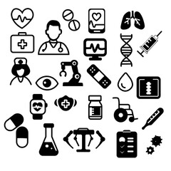 Solid Medical Icons Pack - Glyph Style
