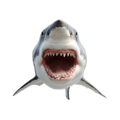 Shark with its mouth wide open, showing its teeth