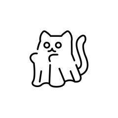 Cat Ghost icon. Simple ghost cat icon for social media app and web design. Vector illustration