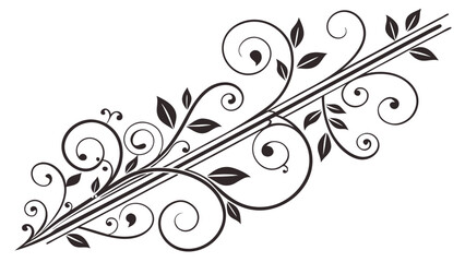 Floral vector design element with leaves and swirls for decoration and design projects and graphic design needs