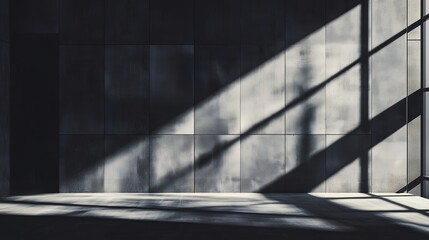 Modern Shadows on Concrete Wall in Morning Light
