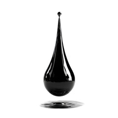Fototapeta premium Black drop of oil is floating in the air