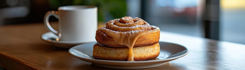 Delicious cinnamon rolls drizzled with a sweet topping.
