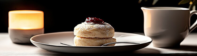 A delightful dessert pairing with a warm beverage.