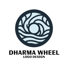 Dharma Wheel Vector Logo Design 
