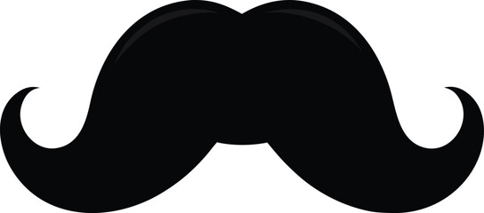 Silhouette of simple mustache icon in flat style vector