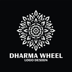Dharma Wheel Vector Logo Design 