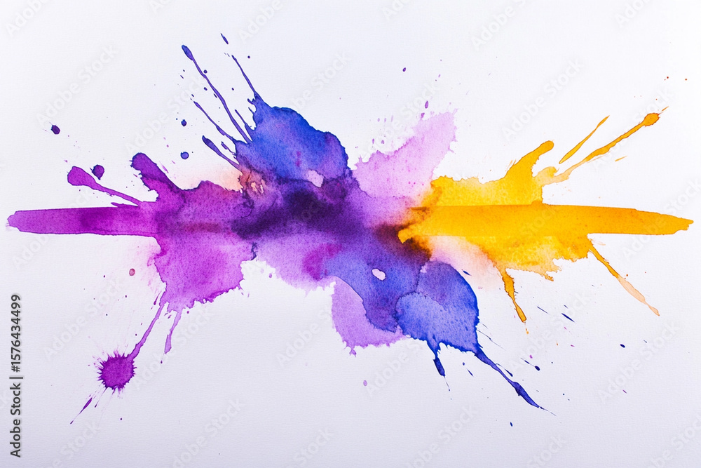 Poster vibrant abstract watercolor splash creating dynamic chaos