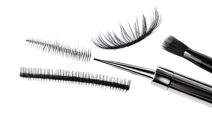 Eyelash Extensions Kit for Lash Enhancement and Styling - Isolated on White Background