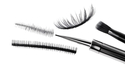 Eyelash Extensions Kit for Lash Enhancement and Styling - Isolated on White Background