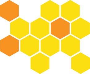 simple yellow orange honeycomb design.