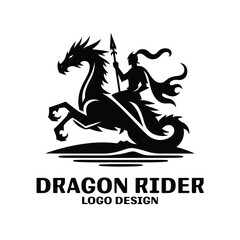Dragon Rider Vector Logo Design