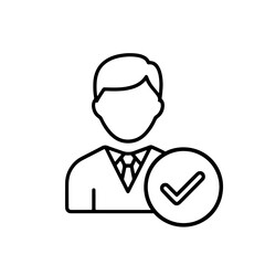 Qualification Icon. Certified Person Icon for Verified Skills and Competency. Editable Icon.