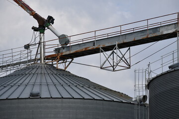 Top of large grain silo. Catwalk on top. © Trevor Cook