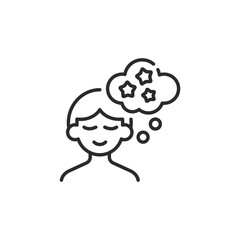 Dreaming boy icon. Simple dreaming boy icon for social media, app and web design. Vector illustration