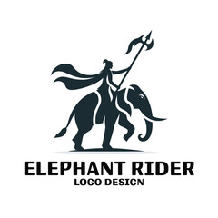 Elephant Rider Vector Logo Design 