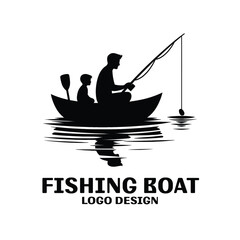 Fishing Boat Vector Logo Design 