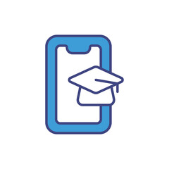 Mobile Learning icon vector