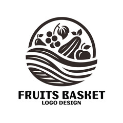 Fruits Basket Vector Logo Design 