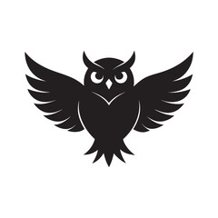 Naklejka premium Owl With Fully Spread Wings Flying