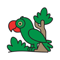 Cute Parrot Bird Watching In Nature