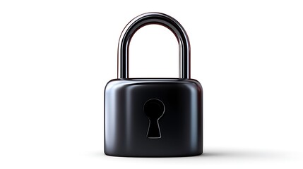 Naklejka premium Black Padlock Isolated on White Background