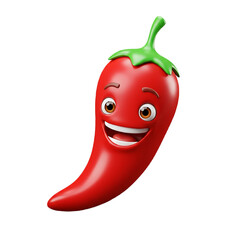 Cheerful Cartoon Chili Pepper Vibrant 3D Render