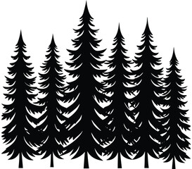 Obraz premium Festive Christmas Tree Vector Illustration with Ornaments and Stars.