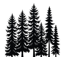 Obraz premium Festive Christmas Tree Vector Illustration with Ornaments and Stars.