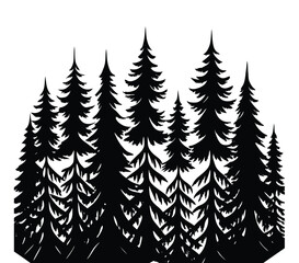 Obraz premium Festive Christmas Tree Vector Illustration with Ornaments and Stars.
