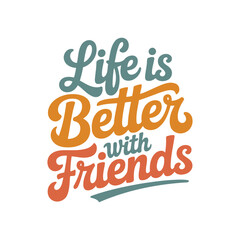Friendship Day Typography Vector Illustration
