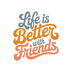 Friendship Day Typography Vector Illustration
