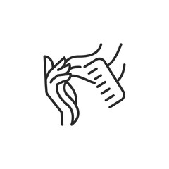 Hair combing icon. Simple hair combing icon for social media app and web design. Vector illustration