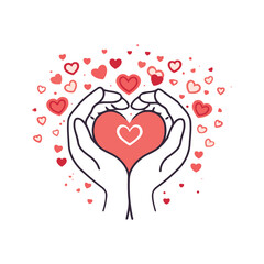 Love And Friendship Bond Hands Holding Heart Vector Vector Illustration
