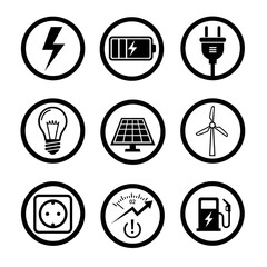 Travel icon set vector illustration: a collection of round web elements for business and internet design