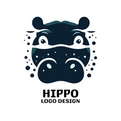 Hippo Vector Logo Design 