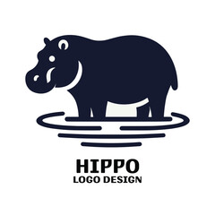 Hippo Vector Logo Design 